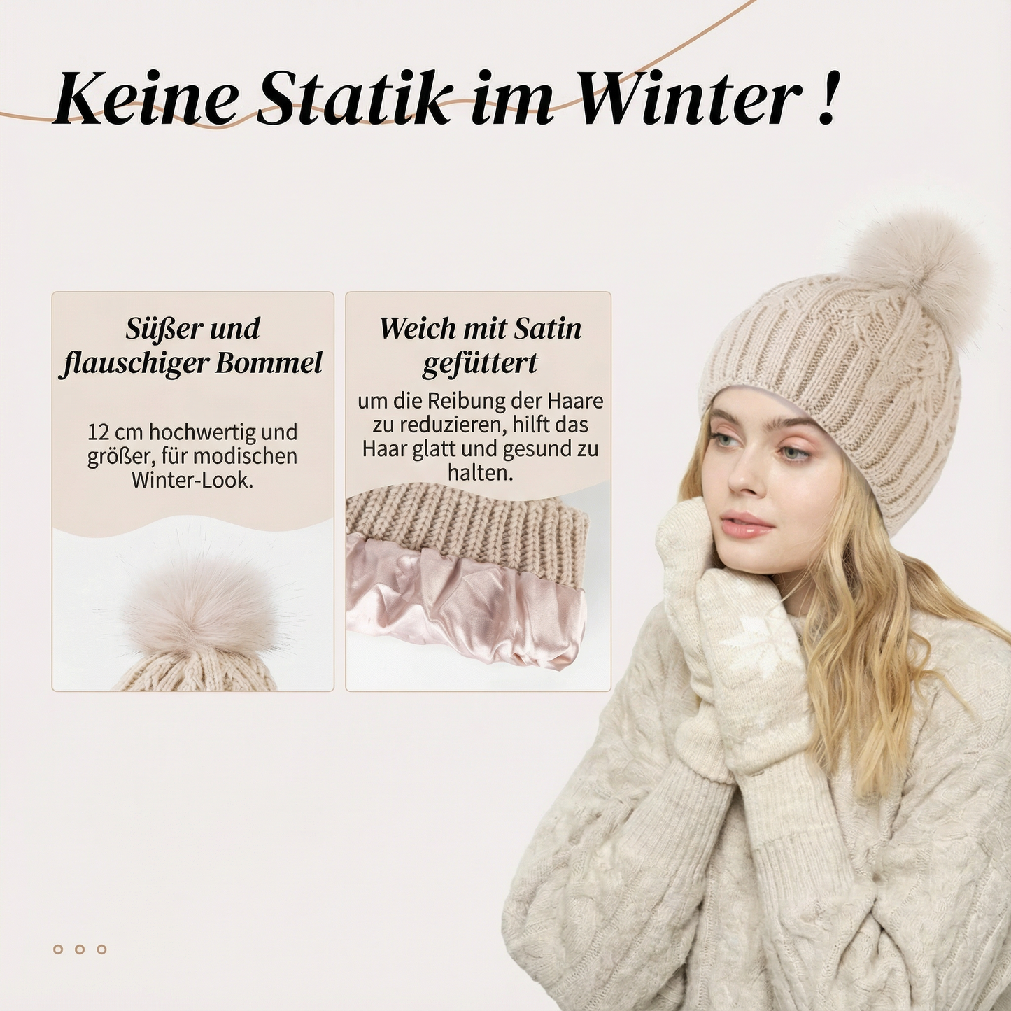 PonyLoop® Seidenmütze mit Bommel